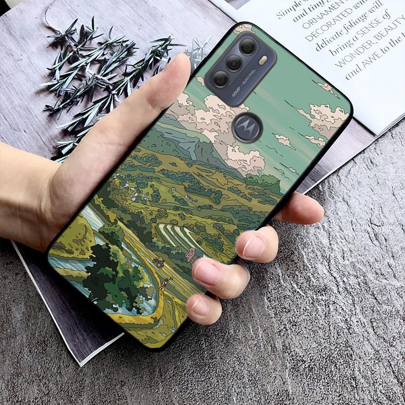 Чехол для телефона с пейзажем неба и пейзажем аниме для Moto Edge 50 40 Pro Edge 40 30 Ultra Neo Fusion G Power G Stylus G Play E32 E20 E40