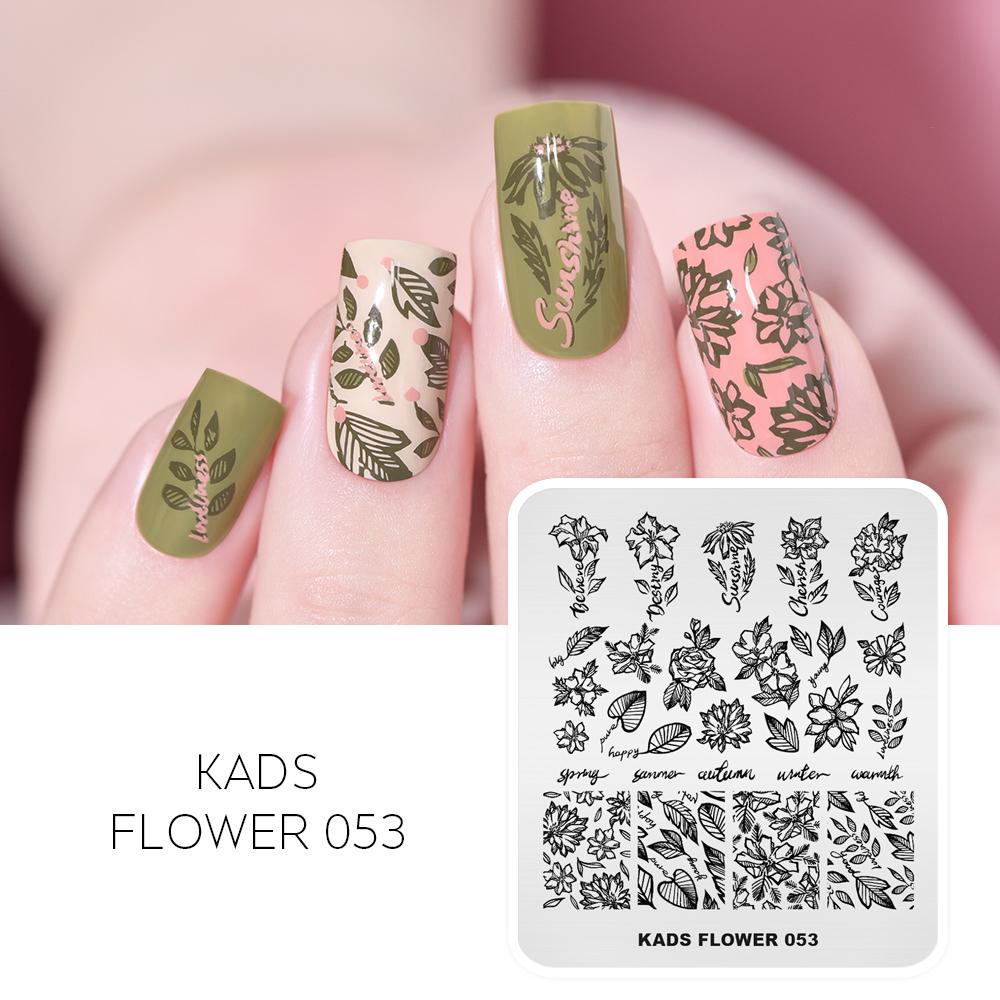 kads 53 Flower Series Nail Stamping Plates DIY Manicure Stamping Plate for Nail Art Template Nail Art Stamp Plates