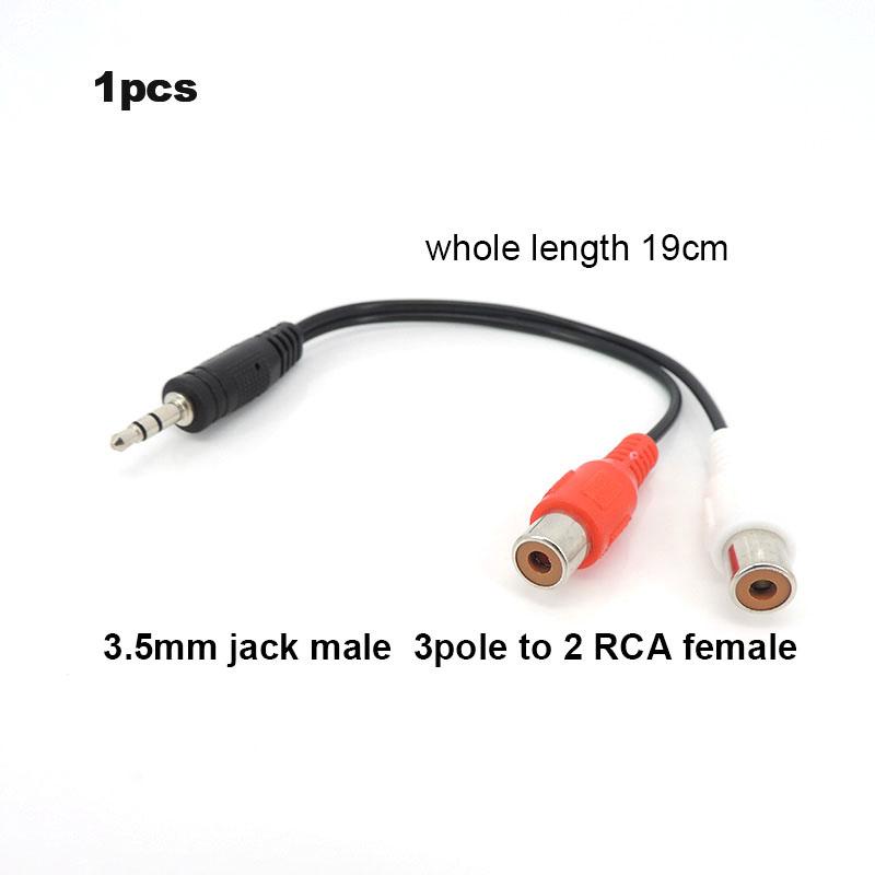 3,5 мм стерео 3-полюсный разъем «папа» на 2 разъема RCA «мама» RCA аудио провод кабель-адаптер-переходник