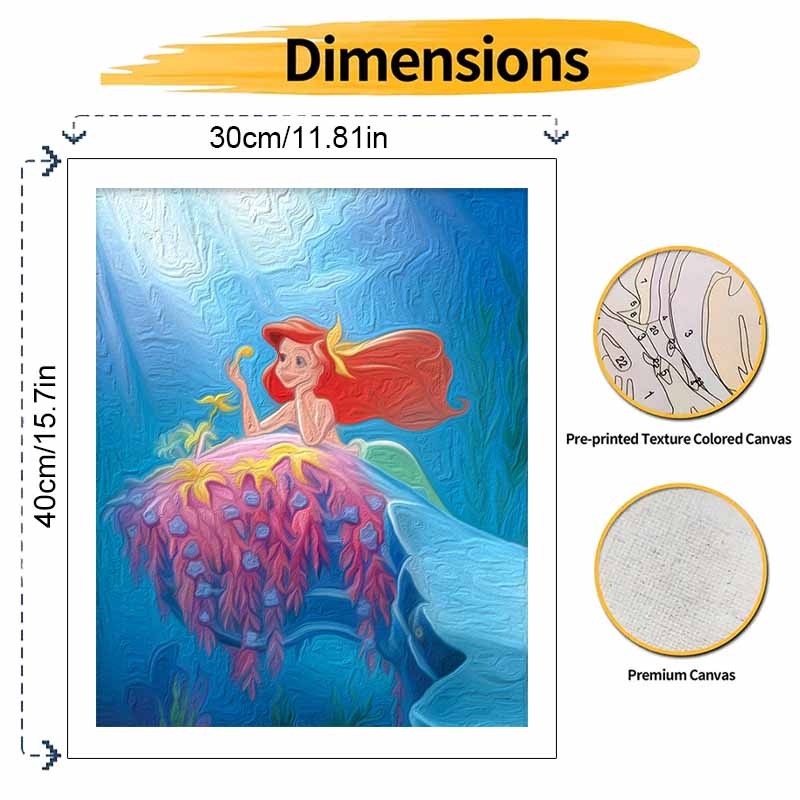 Disney Русалочка масляная живопись картина искусство ручная работа DIY картина украшение дома подарок