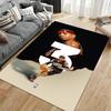 Sports Area Rug, Allen Iverson 76ers 3 Number Typography Black Poster, Fan Cave Decor, Non-Slip Mat