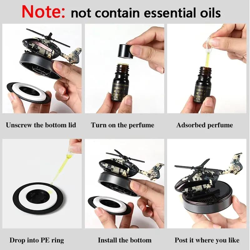Освежитель воздуха в виде вертолета на солнечной энергии для автомобиля, домашний декор