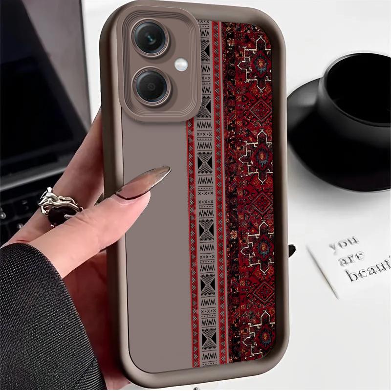 Чехол Boho Chic с tribal-полосками для Xiaomi Redmi Note 14 13 5G 12 Turbo 11S 4G 11 10 Pro Plus 9 14C 13C 12C 9C A2 A1 Чехол Funda