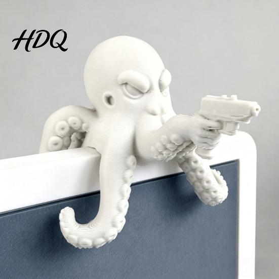Коллекционные морские обитатели 3D-печатная фигурка осьминога Милая скульптура животного для украшения офисного стола Декор для монитора компьютера Настольное украшение,