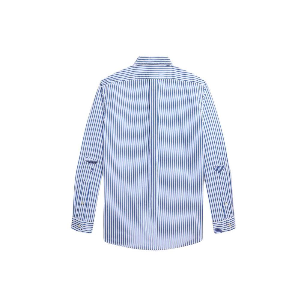 Polo Ralph Lauren SS24 Striped Patch Point Collar Single-Breasted Long Sleeve Shirt Men Shirts Blue MNPOWOV16823440-400