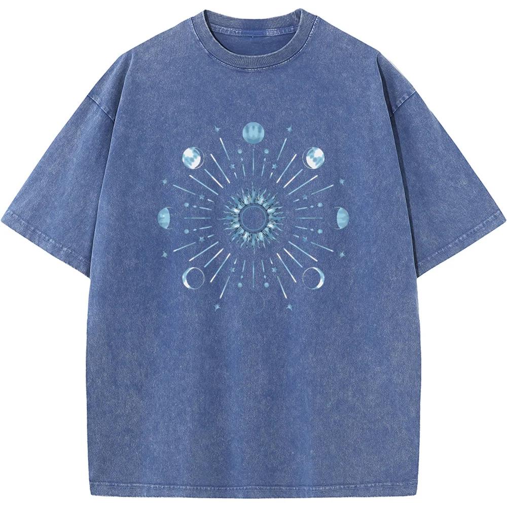 Tie-Dyed XINGX Mandala Men Washed T-Shirt Cotton Funny Loose Bleached Tshirt Retro Fashion Hip Hop Bleach T Shirt Tops Tee