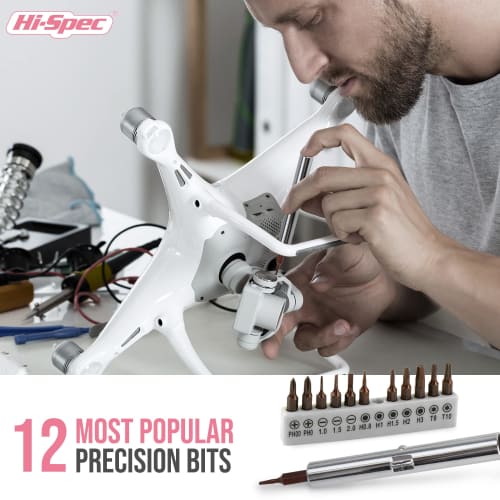 Hi-Spec 42-Piece Tool Set for Women: Precision Screwdriver Bits, Voltage Tester, Hammer, and Adjustable Wrench, Perfect for Home DIY, with Storage Cas