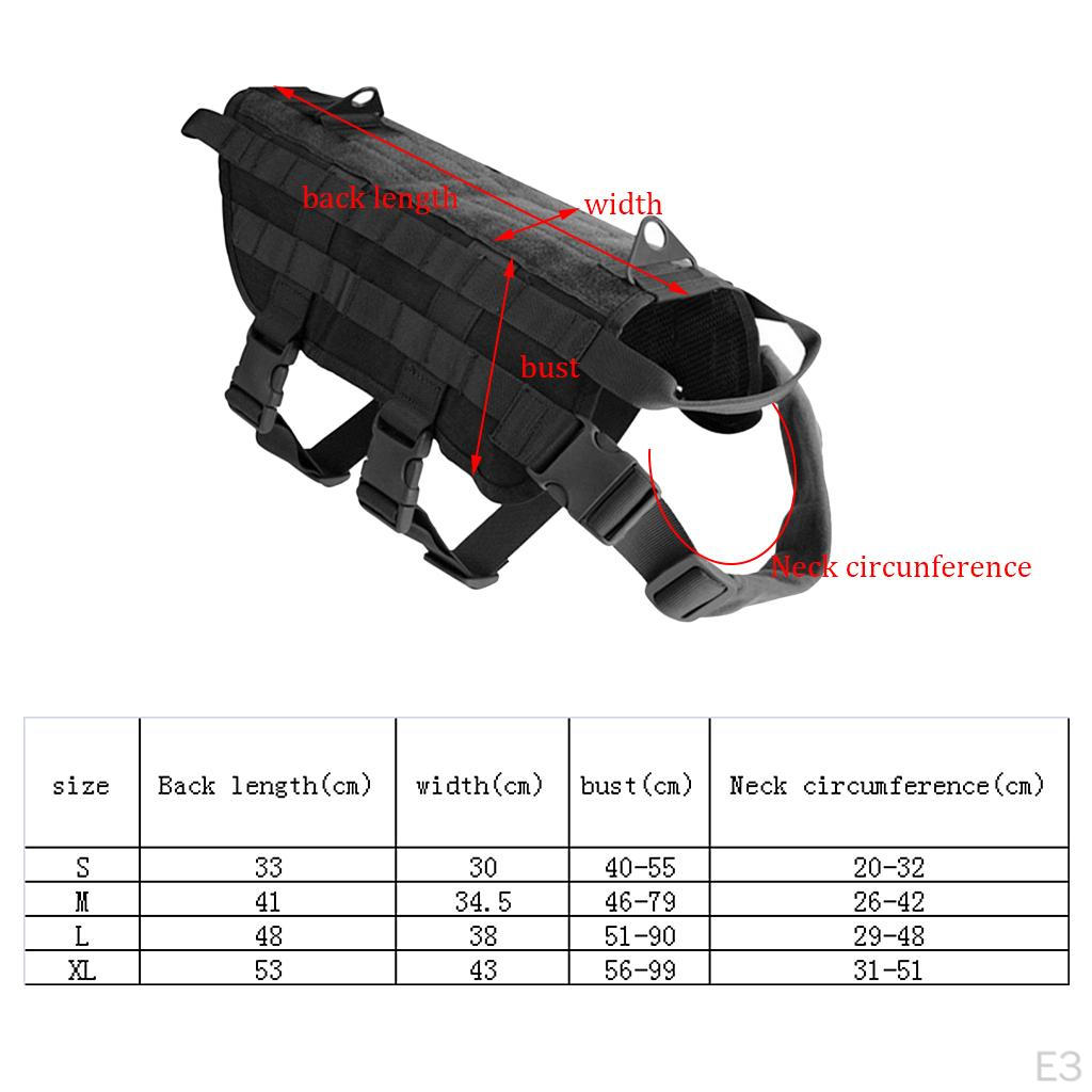 Tactical Dog Molle Vest Nylon Service Canine Harness