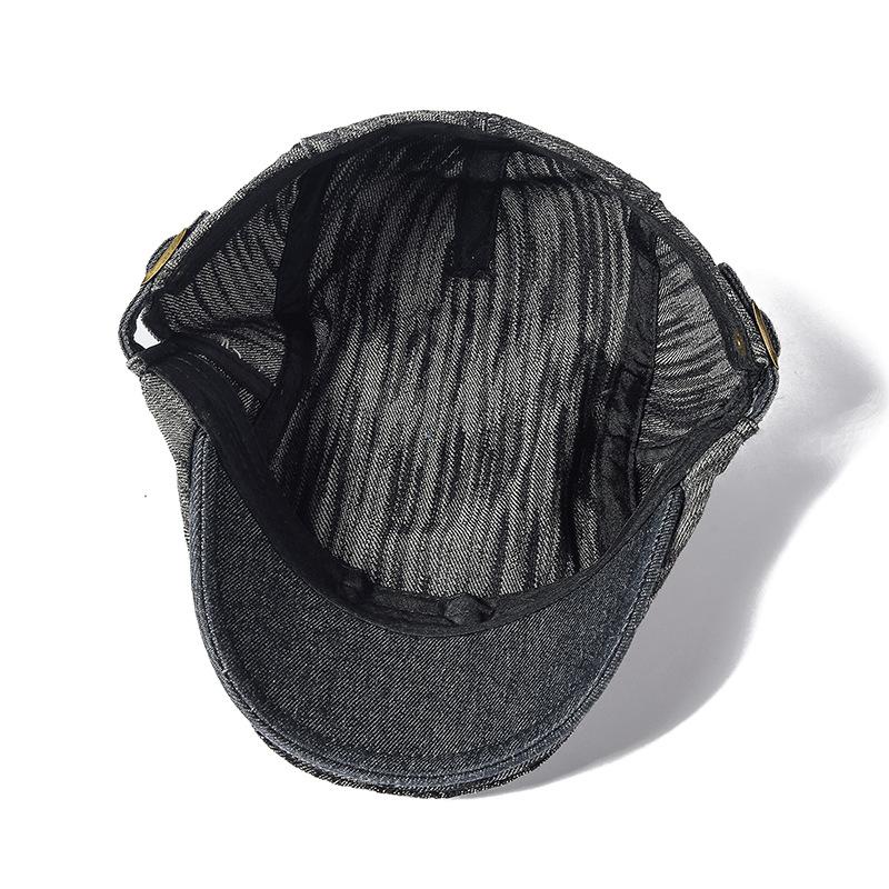 Кепка из вымытого денима с язычком утки, британский стиль, мужская повседневная берет, дышащая тонкая шапка