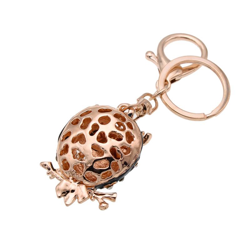 Enamel Flower Owl Keychain for Women HandBag Purse Bag Pendant Key Chain Ring Jewelry