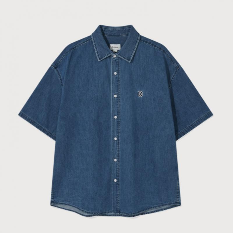 Футболка джинсовая полурубашка Covernot C Logo B1 Co2502ss33 Bk Lb Bl Wh