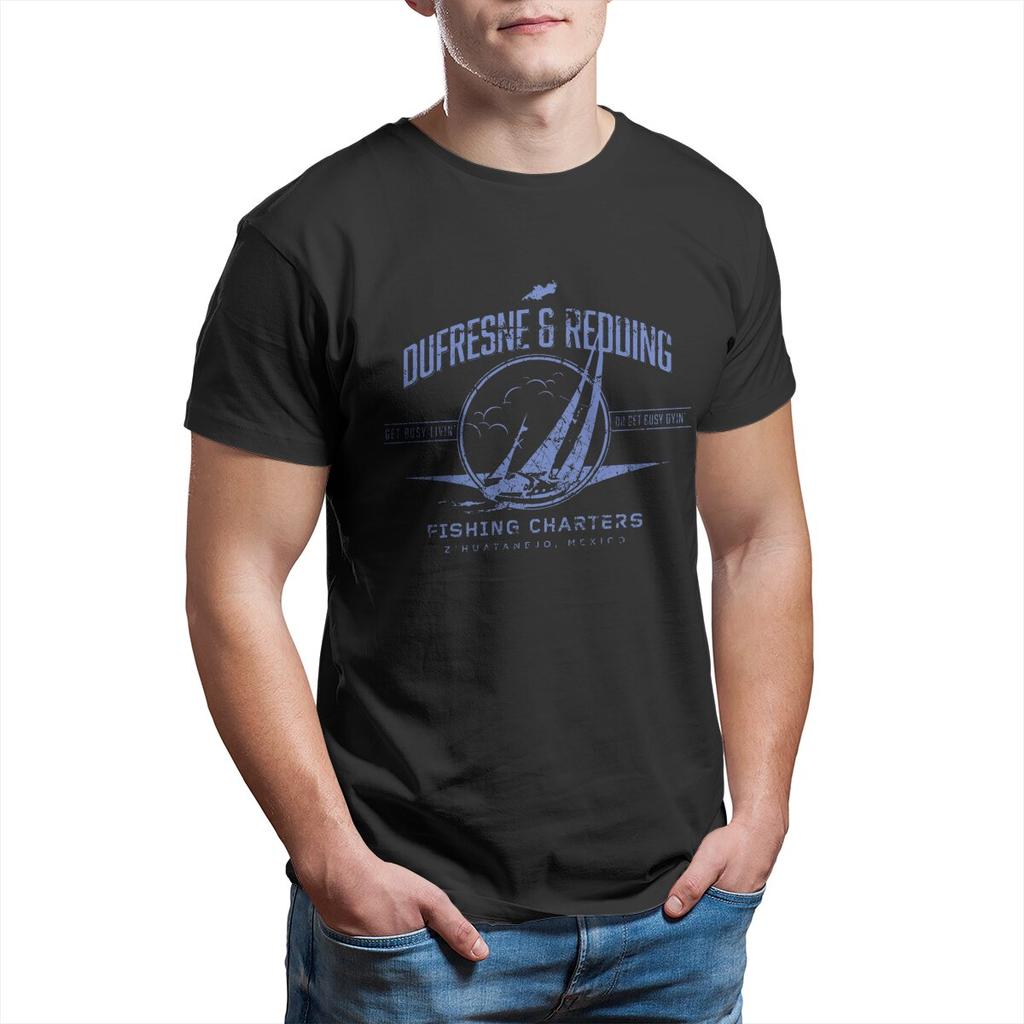 Смешная футболка Dufresne and Redding Fishing Charters для мужчин 100% хлопок винтажная Мужская одежда Большой размер Печатная футболка