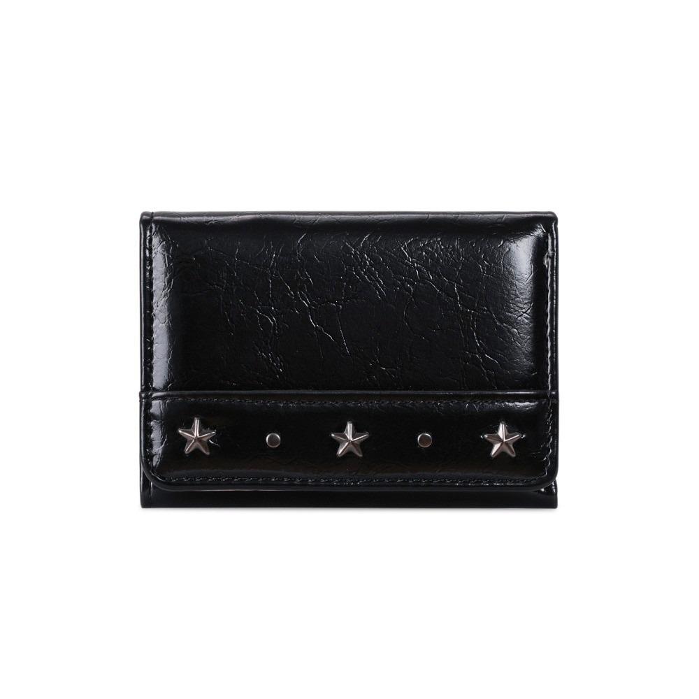 PU Coin Pocket Ultra Thin Cash Wallet Y2K Star Rivet Trifold Wallet Student