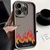 Чехол Для iPhone 17 16 15 Чехлы iPhone 14 Pro Max Чехол Красное Пламя Силиконовый Чехол Для Телефона Для iPhone 16E 17 Air 16 Plus 13 12 11 Обложка