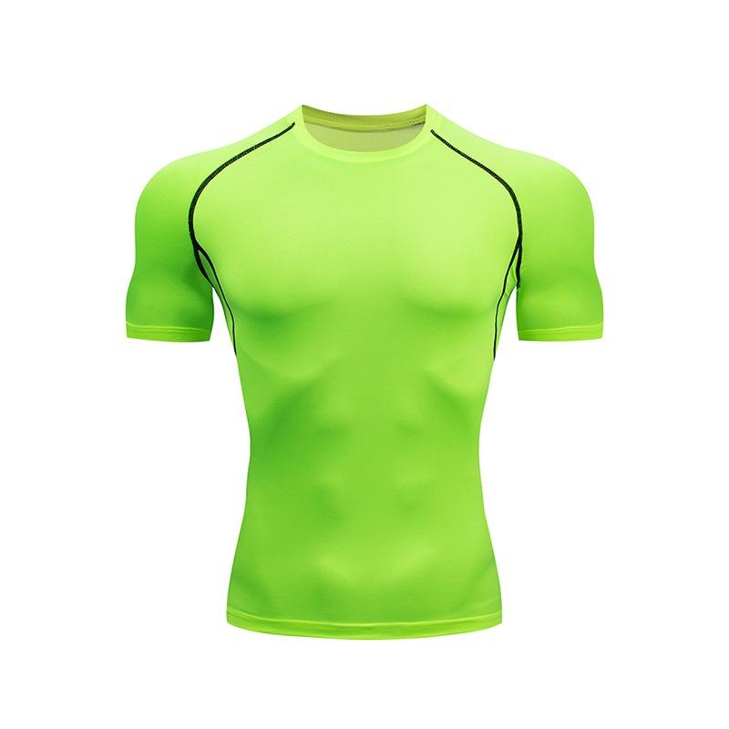 Мужские новые спортивные шорты с коротким рукавом для фитнеса, обтягивающие, для живота, для коррекции фигуры, дышащие, быстросохнущие, для тренировки мышц, с коротким рукавом