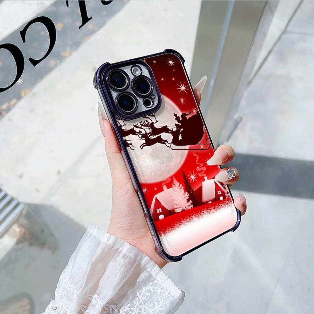 Чехлы для телефонов Ae112 Merry Christmas art из гальванизированного ТПУ для Xiaomi 11 Lite 5G Redmi Note 13 11 Pro 12C 9S 14C Huawei P40 с защитой на четыре угла