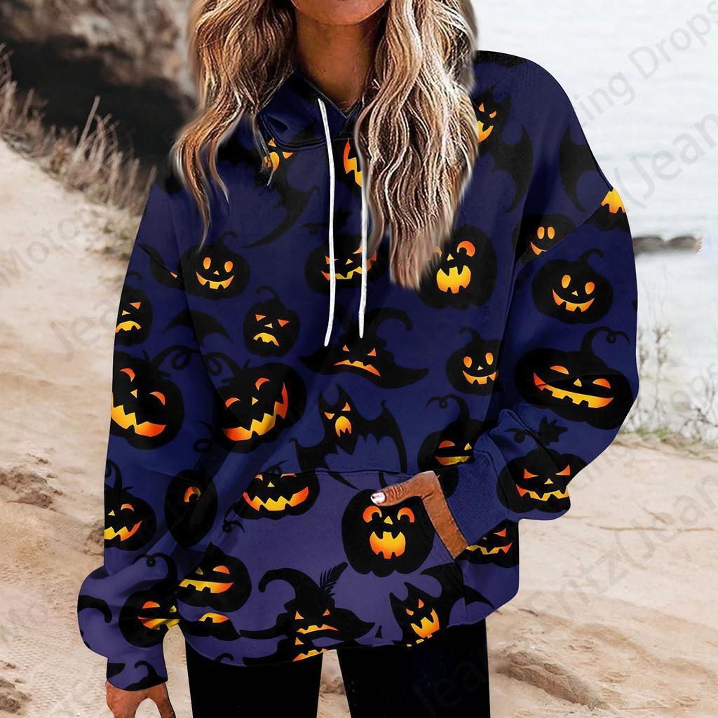 Happy Halloween 3D Print Hoodie Women Fashion Oversize Hoodies Women Sweats Halloween Hoodie Sweatshirt Women Sports Suits Coat