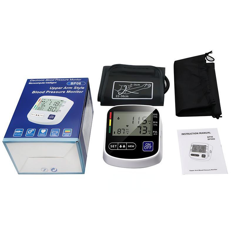 Upper Arm Blood Pressure Monitor Automatic BP Tonometer for Home Use with Large Display and Portable Cuff