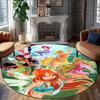 1pc Winx Club  Carpet, Round Rug, Comfortable, Suitable for Entryways, Living Rooms, Office, And Bedrooms, Christmas Decoration