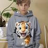 Boys' Cool Cartoon Tiger 3D Print Hoodie - Casual Long Sleeve Pullover for Spring & Fall