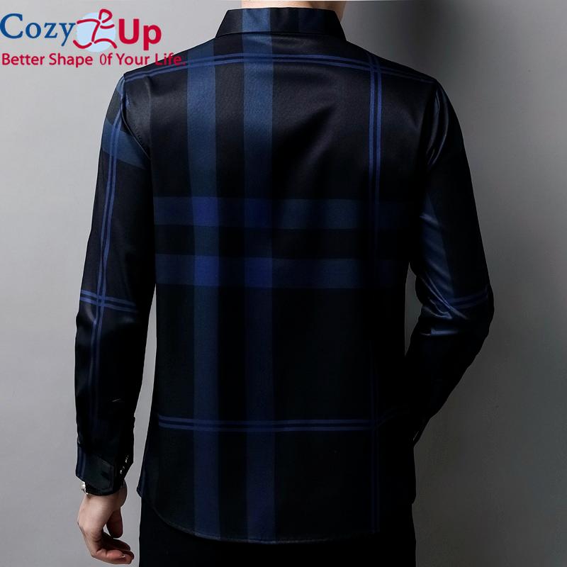 Cozy Up Мужские рубашки Slim Fit Классическая рубашка Весенняя повседневная клетчатая рубашка с длинным рукавом