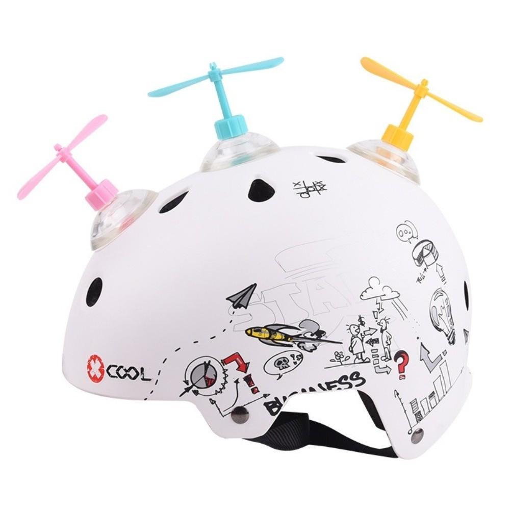 4pcs Mini Electric Vehicle Helmet Decor Sucker Mount Motorcycle Helmet Propeller Helmet Accessories
