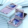 Прозрачный гальванизированный ПК Золотой Рамкой Чехол для Телефона для Samsung Z Flip 7 FE 6 5 4 3 Flip6 Flip5 Flip4 Flip3 Защитная Крышка для Шарнира