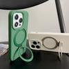 For iPhone 15 Pro Max Case Compatible with MagSafe Kickstand Liquid Silicone Phone Anti-Fingerprints
