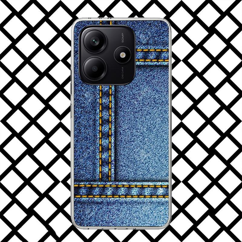 Ретро Джинсовый Чехол с Вышивкой для Xiaomi Redmi Note 15 14 14S 13 12 12S 11 Pro Plus 11E 11T 11S 10S 5G Мягкий Чехол Fundas Re