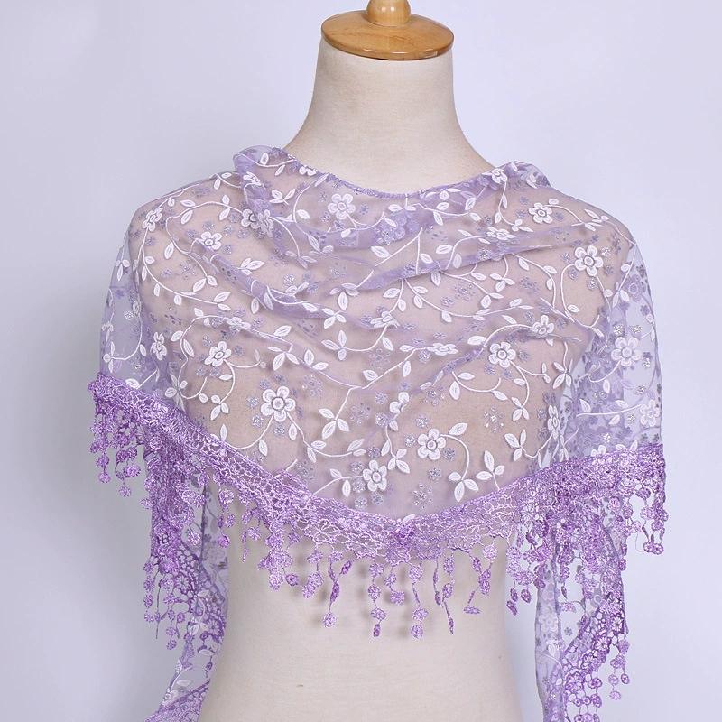 Women Triangle Bohemian Floral Tassel Scarves Shawl Female Spring Summer Headband Scraves