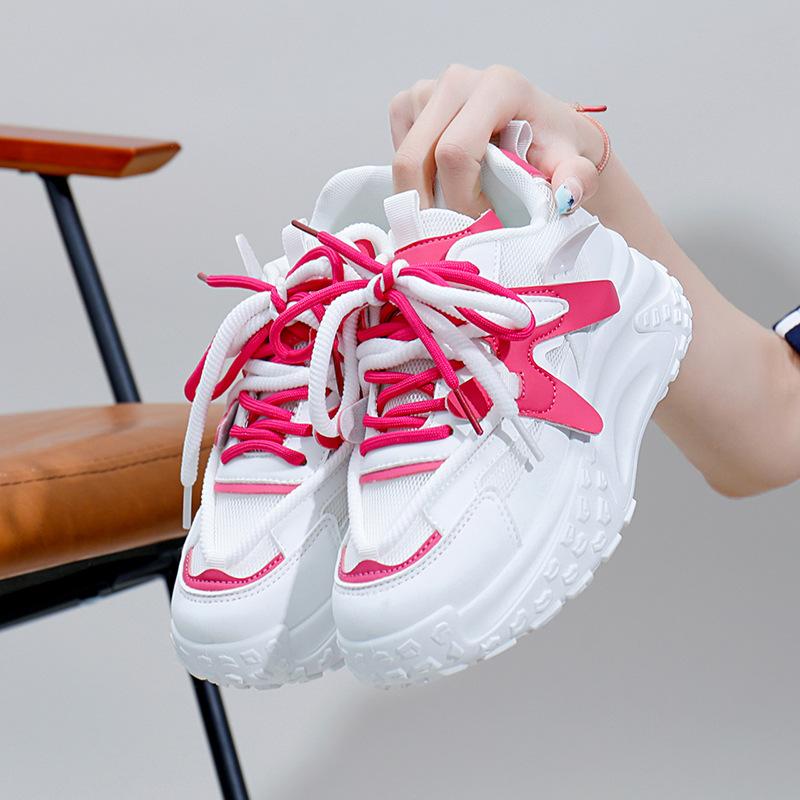 Обувь для папы, женская летняя новая обувь Ins Style Student Shoes, толстая подошва, увеличенный размер, кроссовки для отдыха