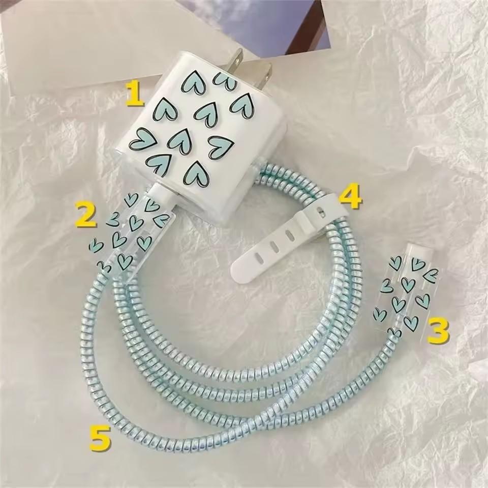 5 шт./1 комплект Защитный чехол для зарядного устройства «Бабочка» для кабеля быстрой зарядки iPhone 18 Вт/20 Вт для передачи данных, защита от излома, защитная веревка для зарядного устройства