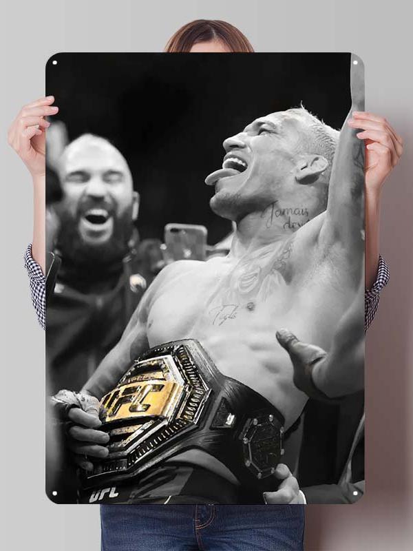 Металлические таблички с изображением боксера Чарльза Оливейры для украшения игровой комнаты, изготовленные на заказ, жестяные таблички с боксерским постером для декора стен, винтажные металлические таблички.
