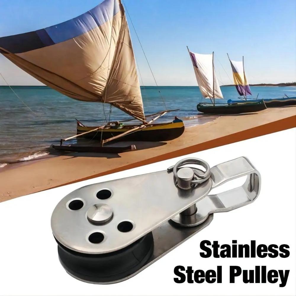 2pcs 25mm Pulley Single Wheel Marine Hardware Durable Lifting Rope Pulley Kayak Boat Accessories