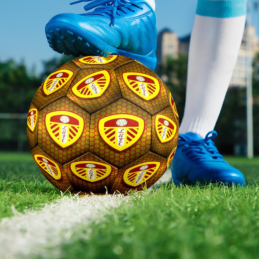 Leeds Crest Design Printed Size 5 Soccer Balls, High-Quality, Anti-Slip, Protective Football, A Unique Gift , Birthdays, Christmas Gifts