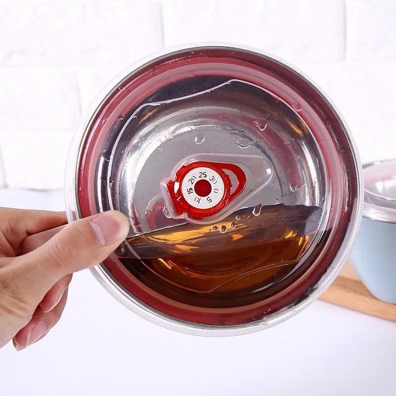 Миска из нержавеющей стали с ручкой, однотонная, защита от ожогов, миска для смешивания лапши быстрого приготовления, кухонная посуда, пищевой аксессуар YFA2279