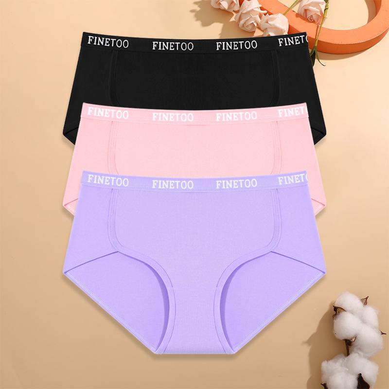 FINETOO 3 шт. Хлопковый Эластичный Пояс Нижнее Белье Сексуальные Низкой Посадки Удобные Трусики Женские Больших Размеров Дышащее Повседневное Белье S-XXL