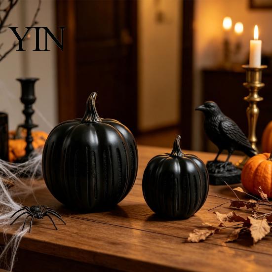 Indoor Outdoor Fall Decor Twinkle Light Pumpkin Decoration, Halloween Resin Night Light, Decorative Tabletop Lamps Illuminated Autumn Centerpiece for