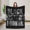 Black History - Black And White Typographic Blanket  Wool Funny Warm Throw Blankets for Bedding Lounge Spring/Autumn