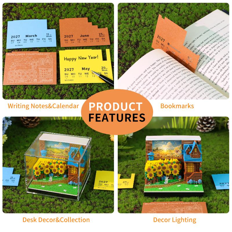 3D Tear-away LED Desk Calendar 2027 Stay Organized with Innovative Design