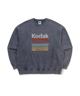 Толстовка KODAK Rainbow Snow Wash на флисовой подкладке, темно-синяя