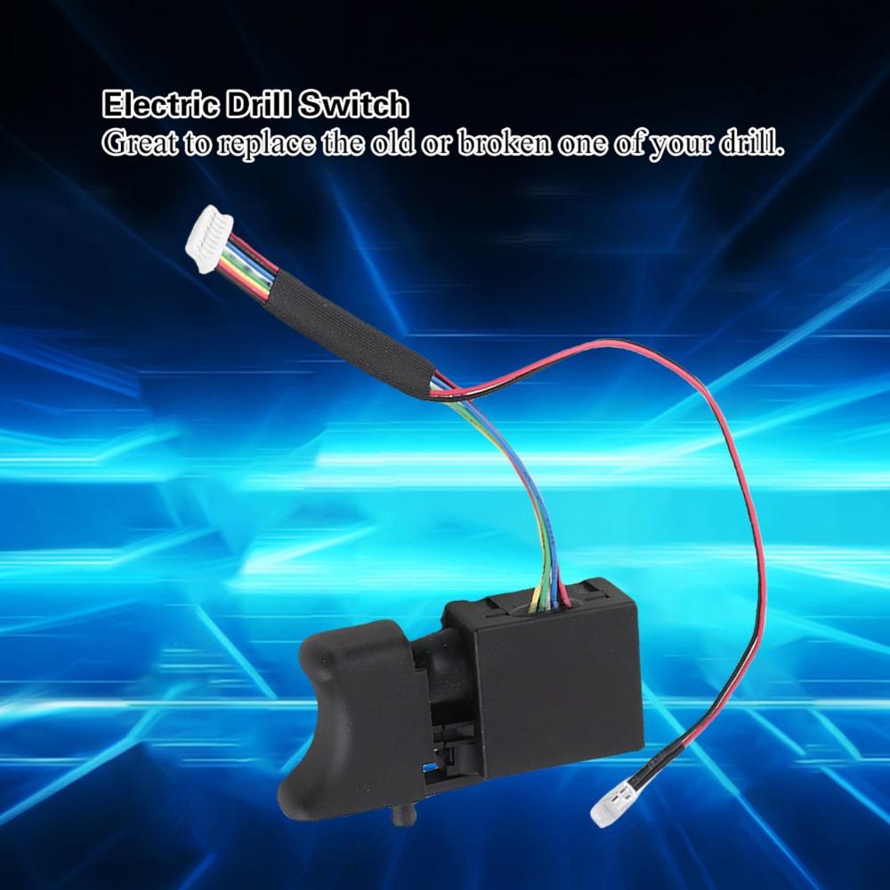 Adjustable Speed Electric Drill Trigger Switch Push Button CW/CCW Trigger Switch Black 8 Pin Speed Control Switch