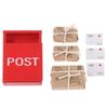 Dollhouse Miniature Letter Box Simulation Furniture Toy Mini Mailbox With Mail Sack Postcard