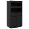 814538 vidaXL Highboard Black 60x40x116.5 Cm Solid Pine Wood