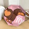 1pc Dachshund Heart Love Pet Umbrella with Plastic Handle,Suitable for All Seasons Home Travel Outdoor UmbrellaDD324