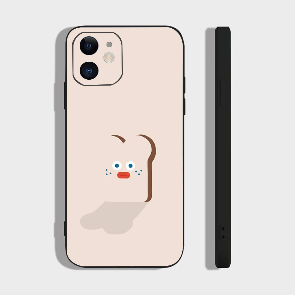 Чехол для телефона P-Picture Book Bread для IPhone 17 Air 16 15 14 13 Pro Max 11 12 Черный силиконовый чехол
