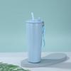 Water bottle101 stainless steel rope coffee cup large capacity vacuum thermos cup outdoor portable car straw cup