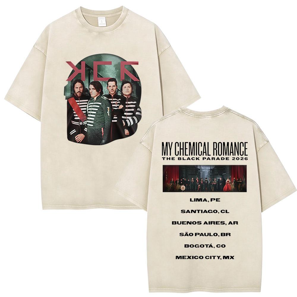 Футболка Rock Band My Chemical Romance с потертостями The Black Parade Футболки с тура Подарки для фанатов Мужская одежда Оверсайз футболки