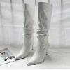 Модная женская обувь 2024 года, горячая распродажа, женские сапоги с рукавами, зимние, с острым носком, однотонные, сексуальные, на высоких шпильках или тонких каблуках, модные сапоги