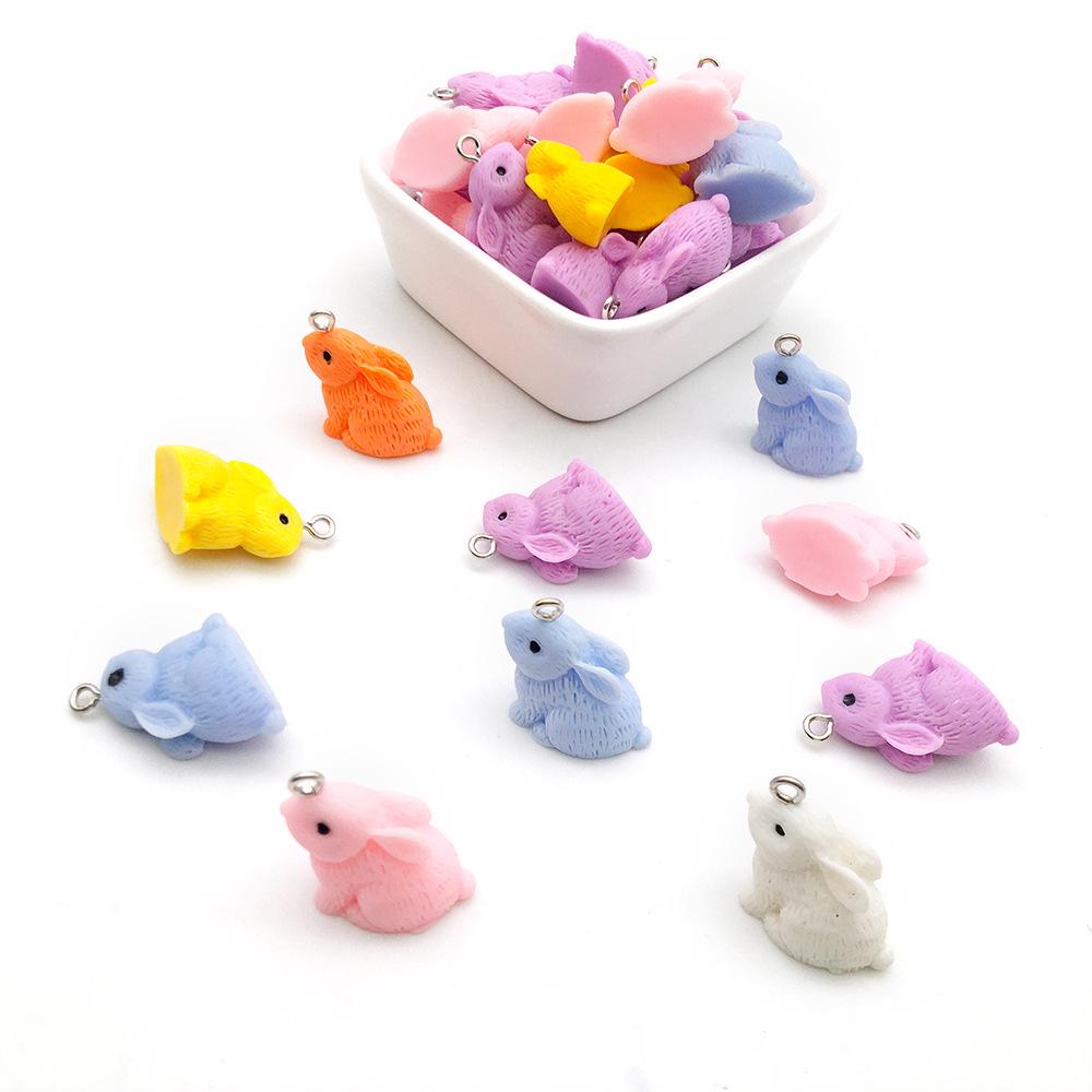 Resin Duck Mushroom Donut Bear Pendant DIY Earrings Keychain Accessories